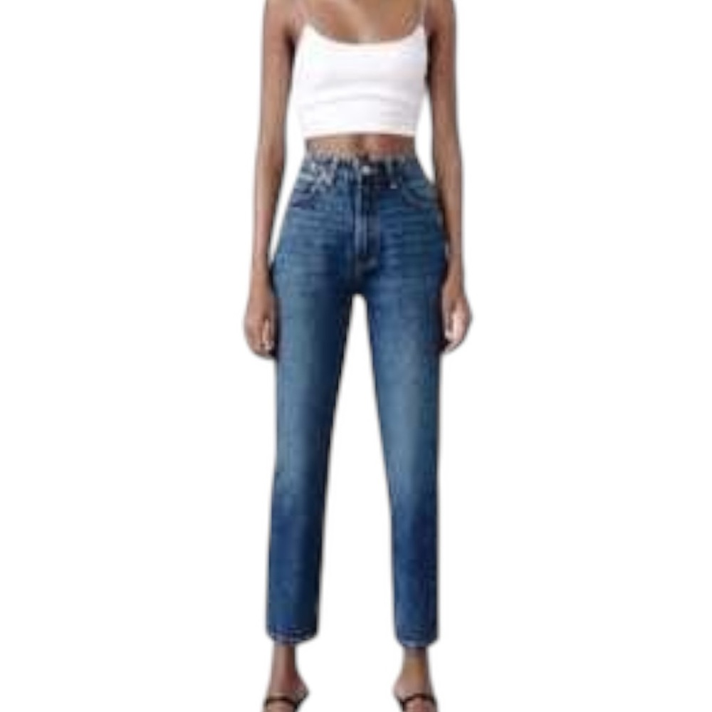 Women’s Zara Dark Wash High Rise Mom Jeans SZ 0